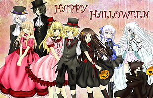 Happy Halloween anime character graphics